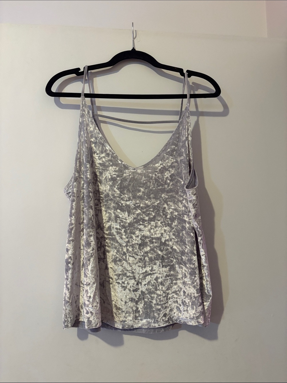 American Eagle Outfitters Silver Crushed Velvet Cami